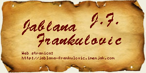 Jablana Frankulović vizit kartica